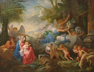 Der Fall der Idole und die Rast auf der Flucht nach Ägypten, ca. 1775